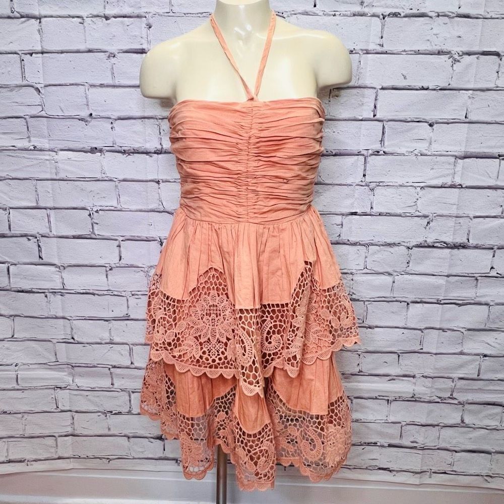 Ulla Johnson Savannah Womenâs âpeach Lace Sleeveless Mini Dress Sizeâ6